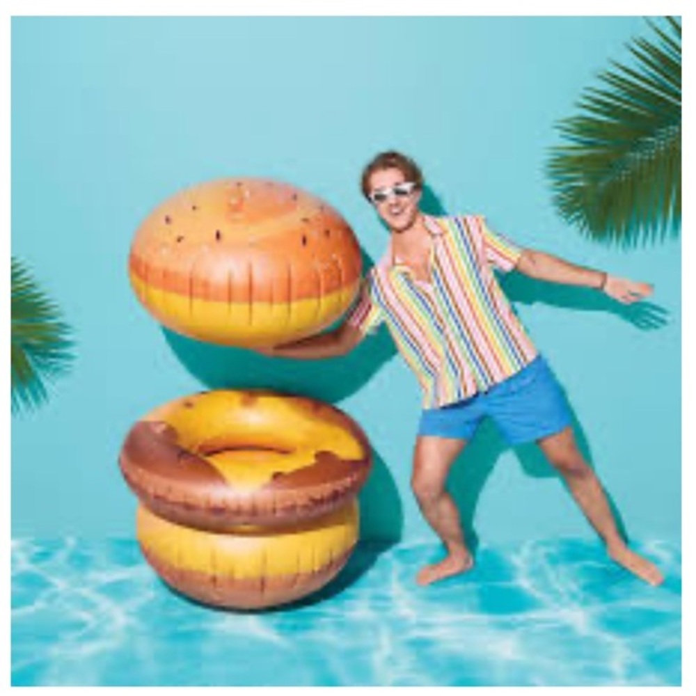 SUN SQUAD Inflatable Giant Hamburger Pool Float